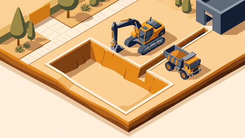 Terrassement piscine : excavation et plateforme