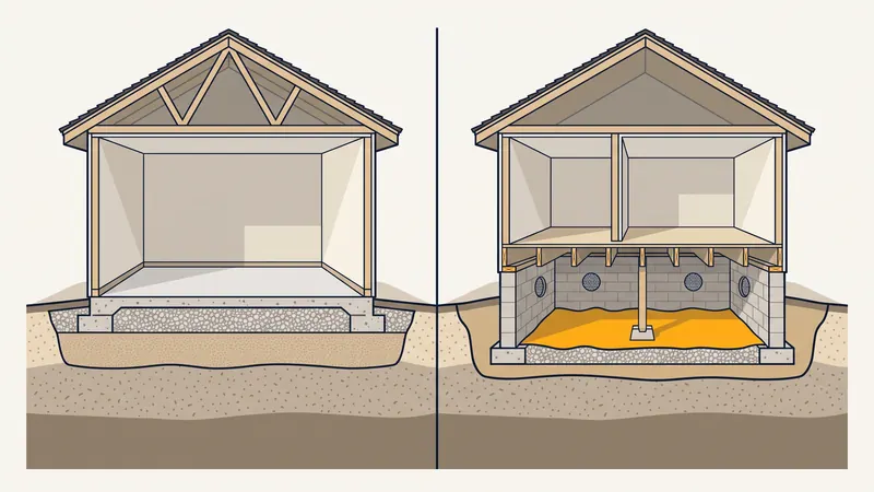 Comparaison dalle sur terre-plein et vide sanitaire ventilé