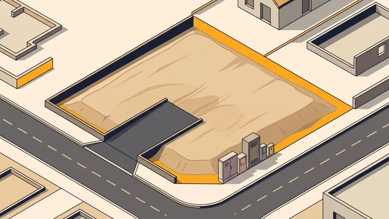 Terrain constructible viabilisé avec accès et coffrets de raccordement en limite